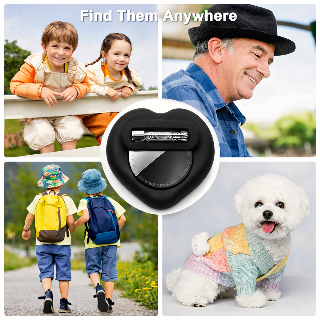 Heart Shaped AirTag Case for Apple AirTag & AirTag 2  Silicone Protective Cover with Keychain Clip  Cute Anti-Scratch Shockproof Tracker Holder