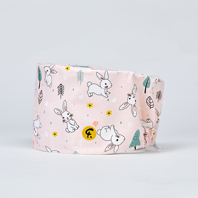 Nurse Beanie Elastic Cap Doctor Work Cap Printed Surgical Oral Head Cap Cotton Breathable for Men and Women