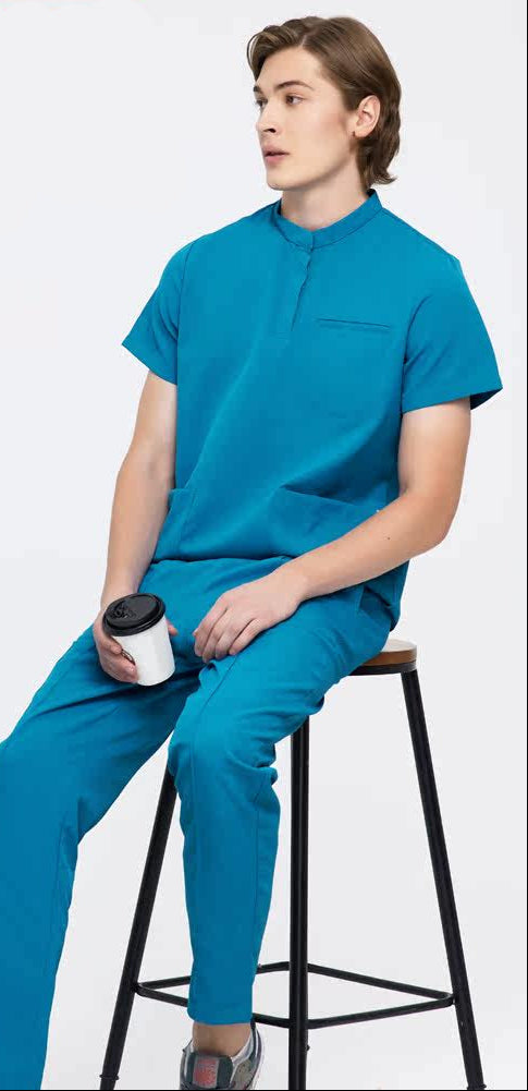 New product cool and breathable hand wash suit doctor nurse brush suit round neck oral surgical suit