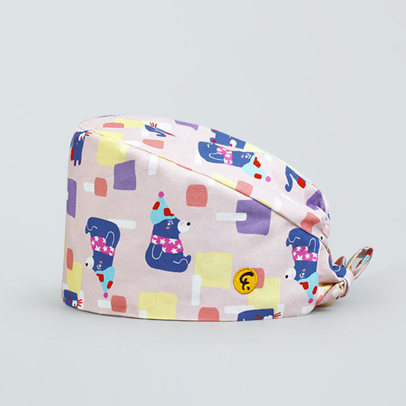 Medical Work Cap Surgical Hat Gourd Hat Cartoon Print Hat Magic Maze Men and Women Summer