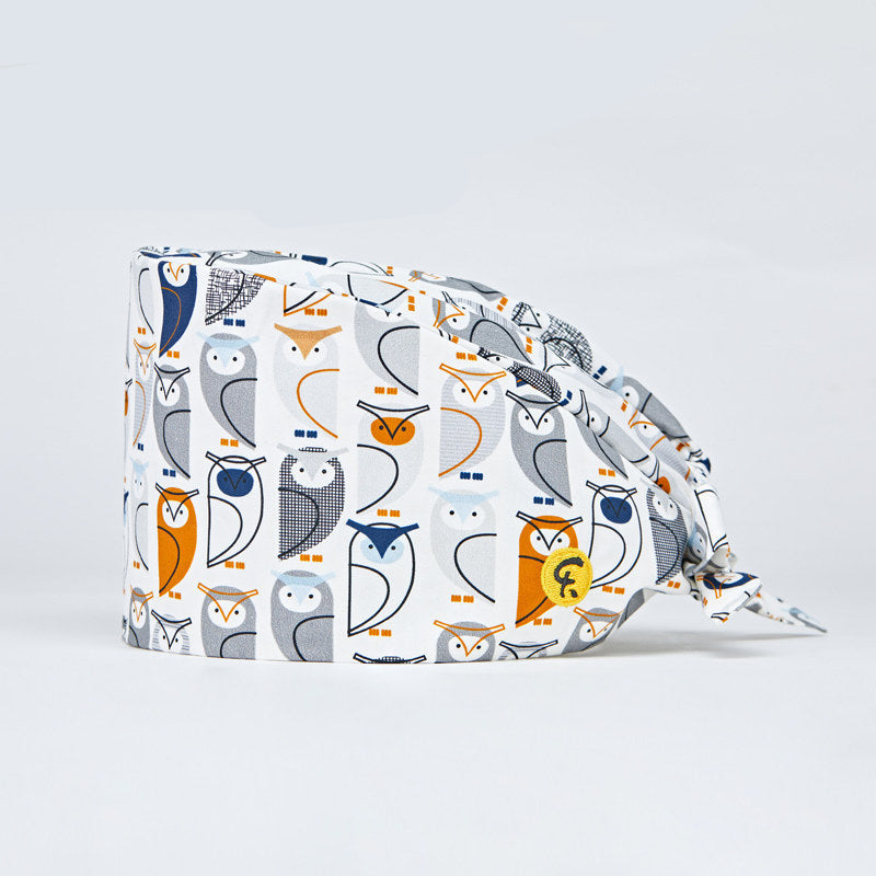 Surgical Cap Cotton Work Hat Gourd Hat Cartoon Print Breathable Hat Sweat Wicking Spring and Summer