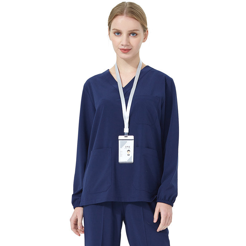 Quick-drying hand washing coat, women's short-sleeved surgical gown, operating room work clothes, elastic doctor's brush handsuit, long-sleeved men