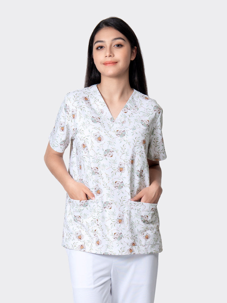 Clothes printed pet doctor nurse work uniform brush hand clothes men's and women's little nurses