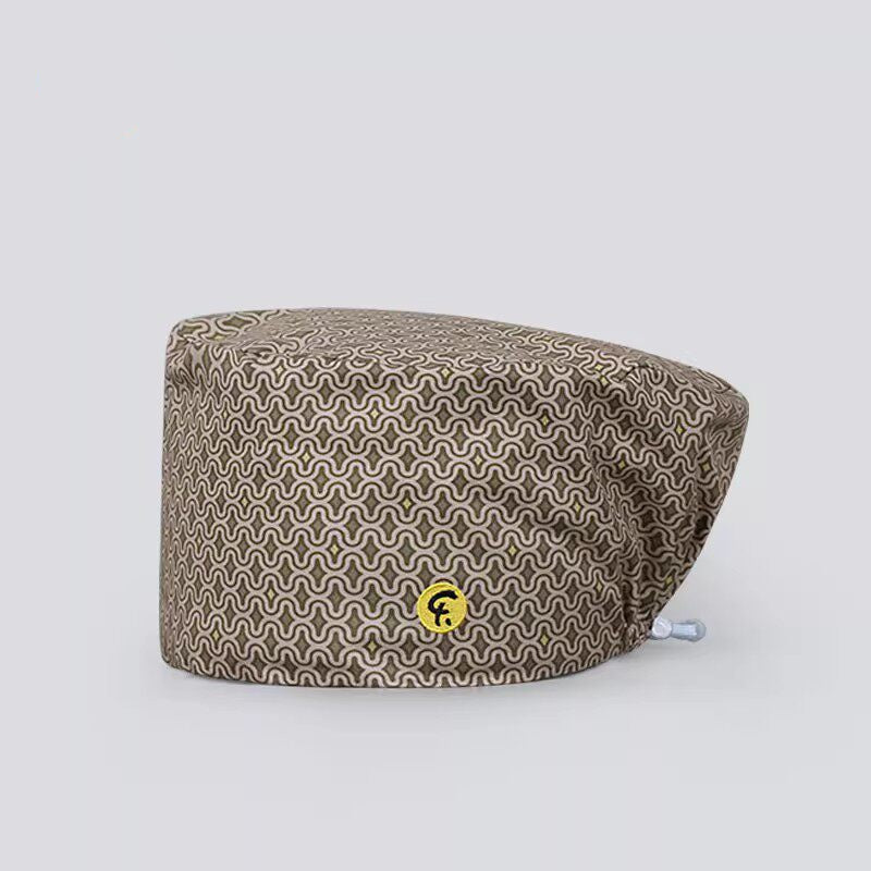 Nurse Beanie Elastic Cap Doctor Work Cap Printed Surgical Oral Head Cap Cotton Breathable for Men and Women
