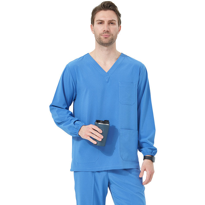 Quick-drying hand washing coat, women's short-sleeved surgical gown, operating room work clothes, elastic doctor's brush handsuit, long-sleeved men