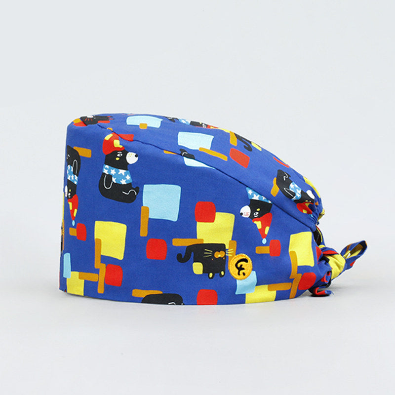 Medical Work Cap Surgical Hat Gourd Hat Cartoon Print Hat Magic Maze Men and Women Summer