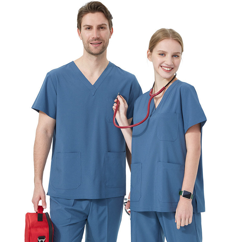 Quick-drying hand washing coat, women's short-sleeved surgical gown, operating room work clothes, elastic doctor's brush handsuit, long-sleeved men