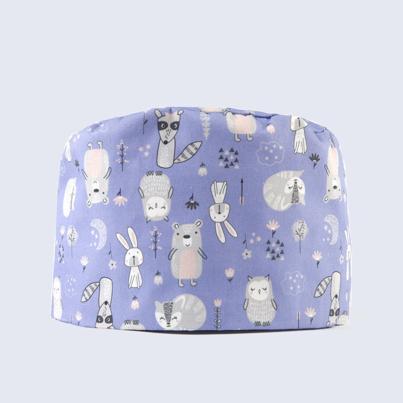 Printed Cap Pet Home Oral Dental Work Cap Pharmacy Beauty Salon Hulu Cap Men's and Women's Summer