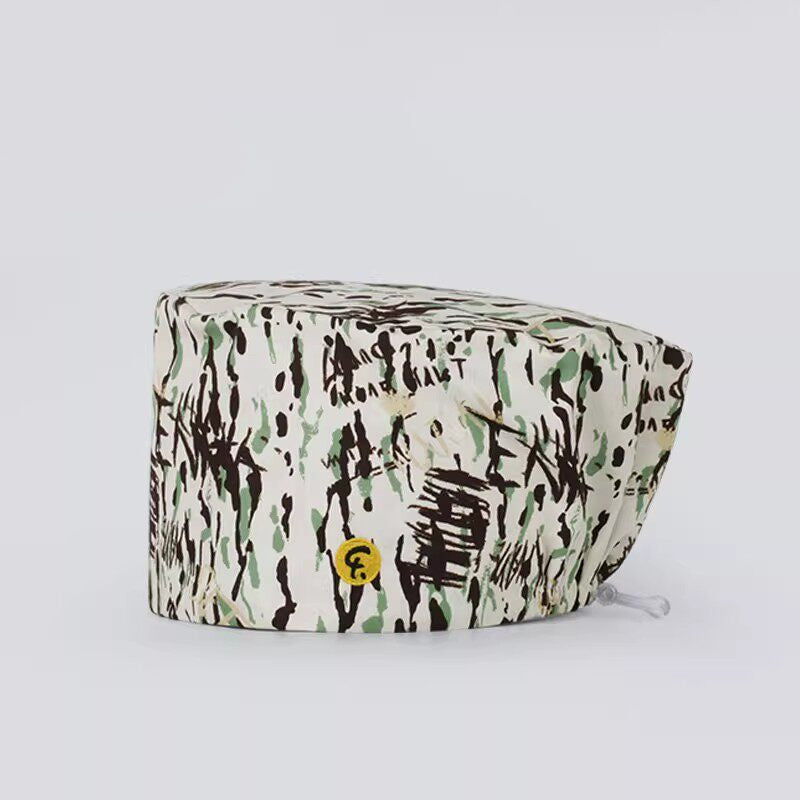 Nurse Beanie Elastic Cap Doctor Work Cap Printed Surgical Oral Head Cap Cotton Breathable for Men and Women