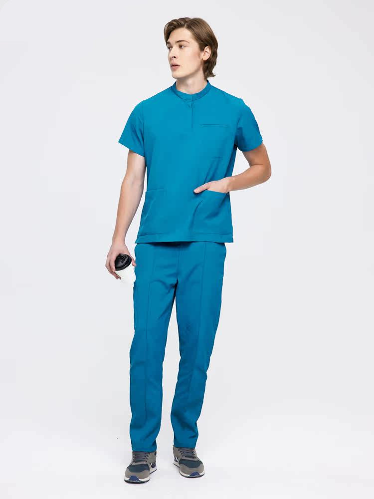 New product cool and breathable hand wash suit doctor nurse brush suit round neck oral surgical suit