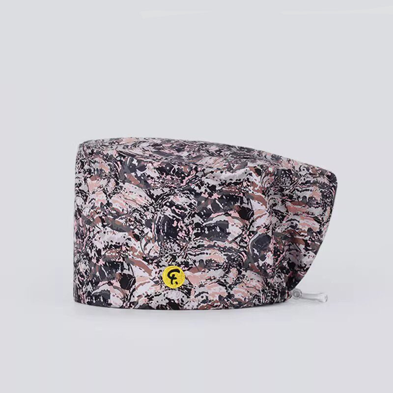 Nurse Beanie Elastic Cap Doctor Work Cap Printed Surgical Oral Head Cap Cotton Breathable for Men and Women