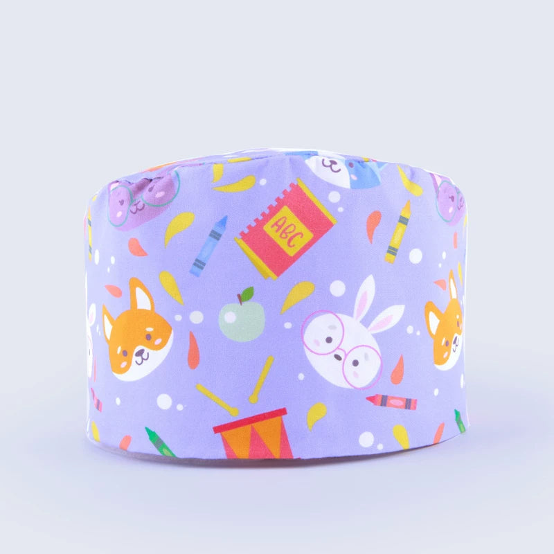 Faran Printed Hat Pet Hospital Grooming Work Hat Gourd Hat Women Cotton Oral Yard Hat Dust Hat Woman