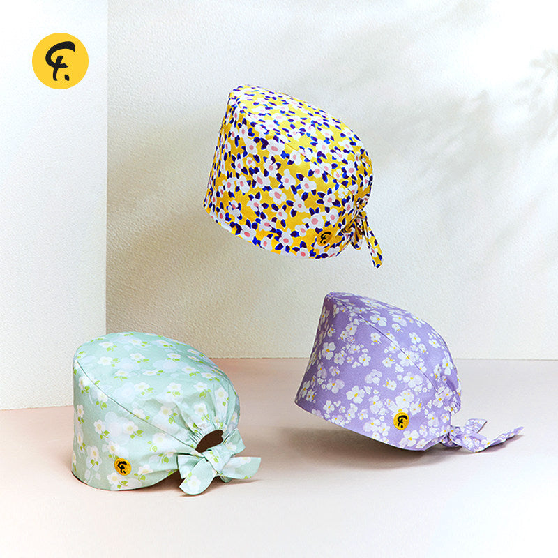 Gourd hat doctor nurse surgical cap print dental clinic work hat flower flower world spring