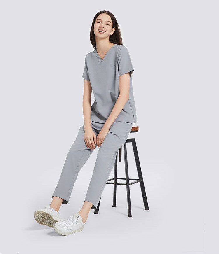 Fashion clothes set breathable doctor nurse oral pet doctor surgical dental overalls female summer