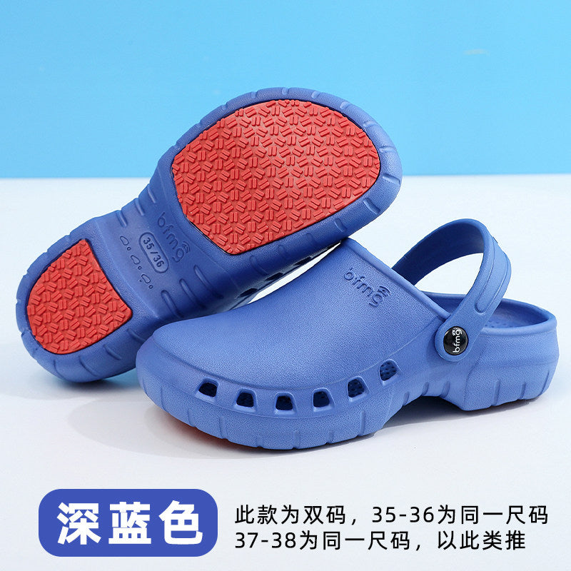 Non-slip operating room slippers, medical surgical shoes, care room doctor's hole shoes, medical men's and women's work shoes