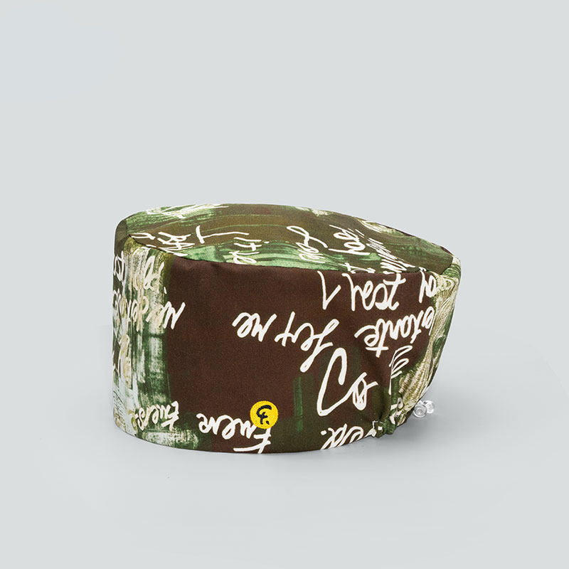 Nurse Beanie Elastic Cap Doctor Work Cap Printed Surgical Oral Head Cap Cotton Breathable for Men and Women