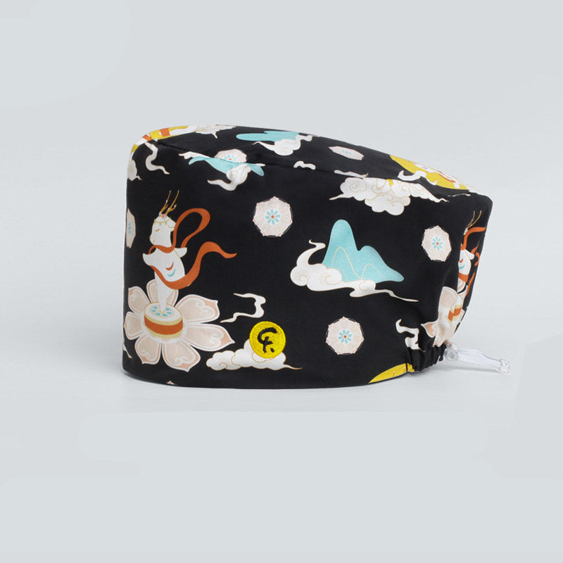 Turban, turban, hood, doctor, nurse, work hat, beanie, cotton, spring and summer, men and women, Dunhuang