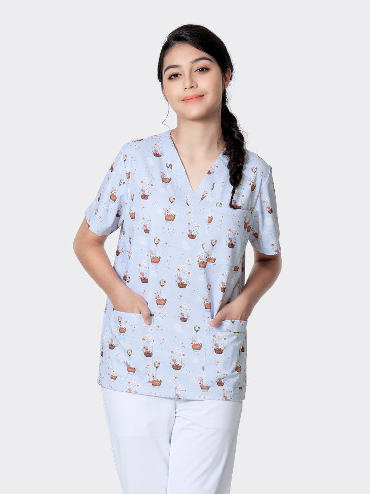 Clothes printed pet doctor nurse work uniform brush hand clothes men's and women's little nurses