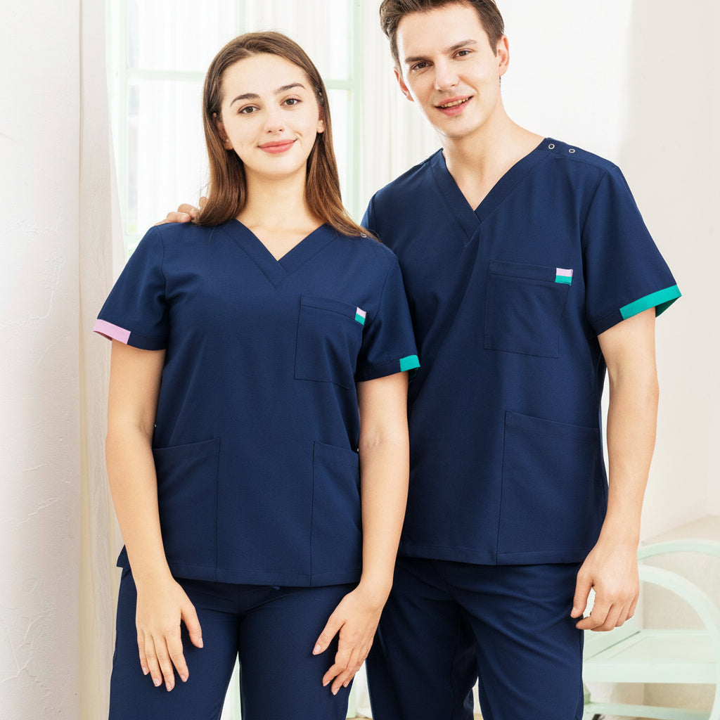Uniform Unisex Stretch Quick Dry Stomatology Short Sleeve Hand Wash ZaqZeq Medical Care Professional Set