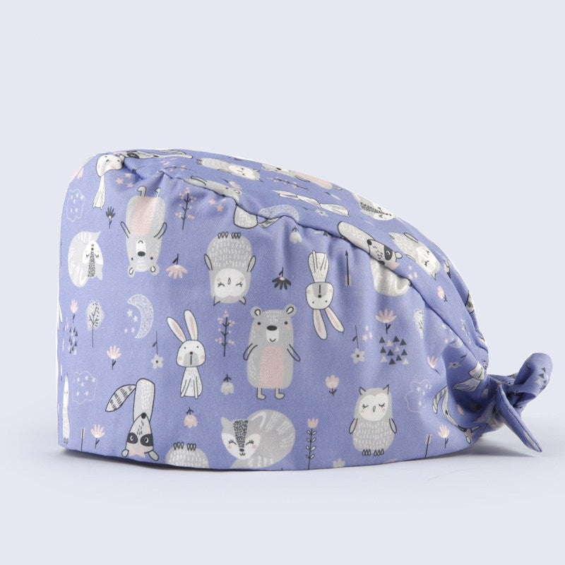 Printed Cap Pet Home Oral Dental Work Cap Pharmacy Beauty Salon Hulu Cap Men's and Women's Summer