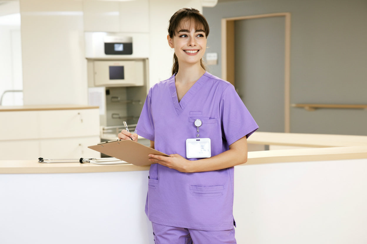 Stretch hand wash gown medical cotton uniform long sleeve navy blue doctor suit for 25-35 years old