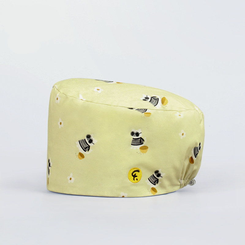 Cartoon print hat doctor nurse wrap turban beanie beanie cotton cool meow garden spring summer