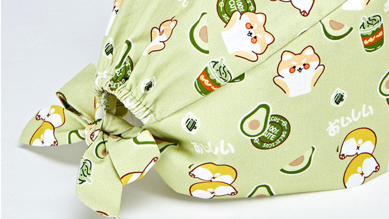 Surgical Cap Cotton Work Hat Gourd Hat Cartoon Print Breathable Hat Sweat Wicking Spring and Summer