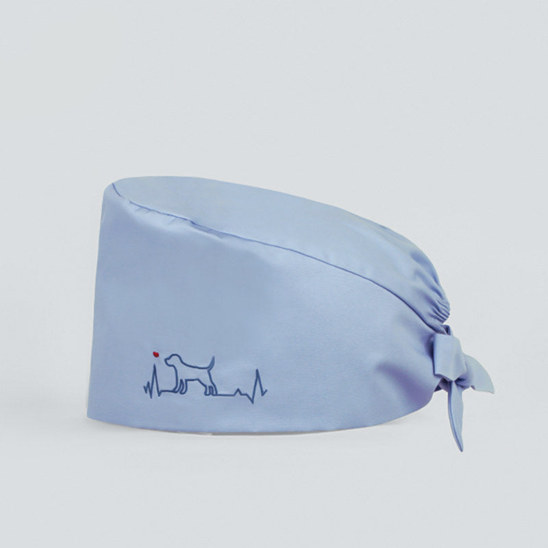 Cotton Gourd Hat Men and Women Work Hat Nurse Hat Pet Dental Clinic Head Cap Solid Color Hat Can Be Customized
