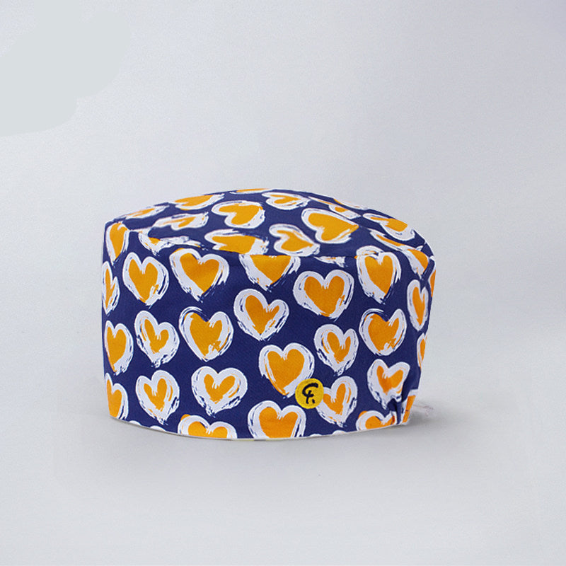 Nurse Beanie Elastic Cap Doctor Work Cap Printed Surgical Oral Head Cap Cotton Breathable for Men and Women