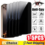 1-100 Pcs Full Cover Privacy Screen Protector For iPhone 17 16 ProMax Plus 8K Anti-spy Glass For iPhone