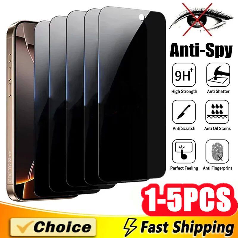 1-100 Pcs Full Cover Privacy Screen Protector For iPhone 17 16 ProMax Plus 8K Anti-spy Glass For iPhone