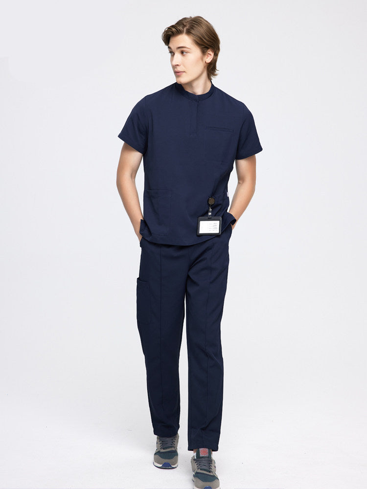 New product cool and breathable hand wash suit doctor nurse brush suit round neck oral surgical suit