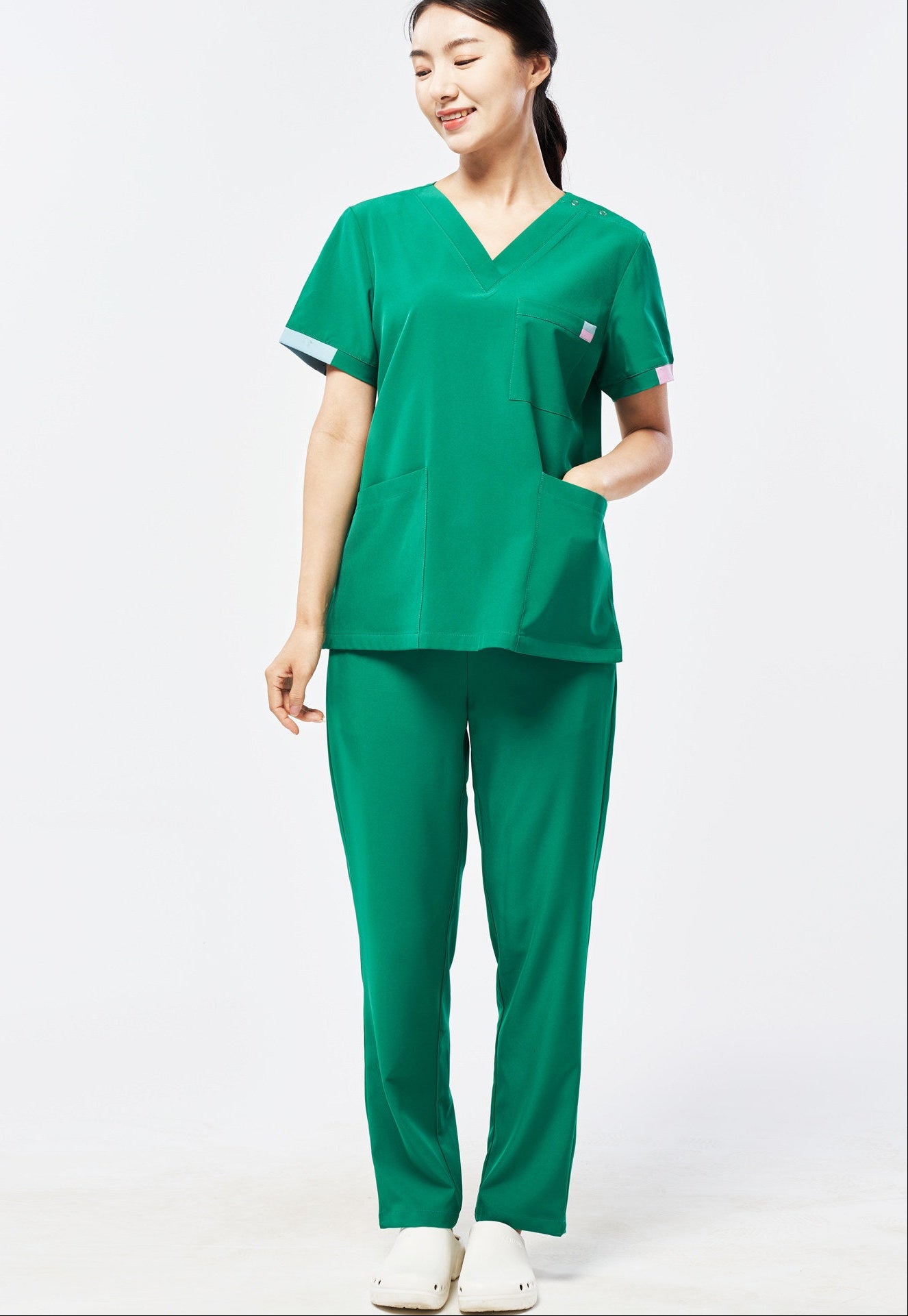 Uniform Unisex Stretch Quick Dry Stomatology Short Sleeve Hand Wash ZaqZeq Medical Care Professional Set