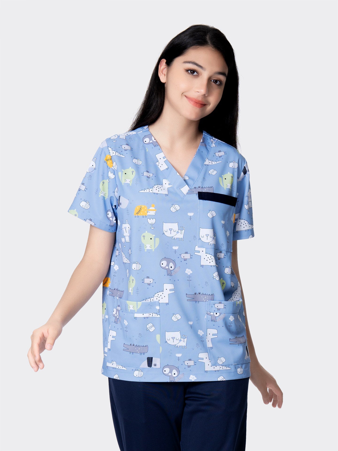 Printed hand washing clothes dinosaur begonia rabbit comfortable breathable overalls surgical gowns men's and women's dentistry, pediatrics