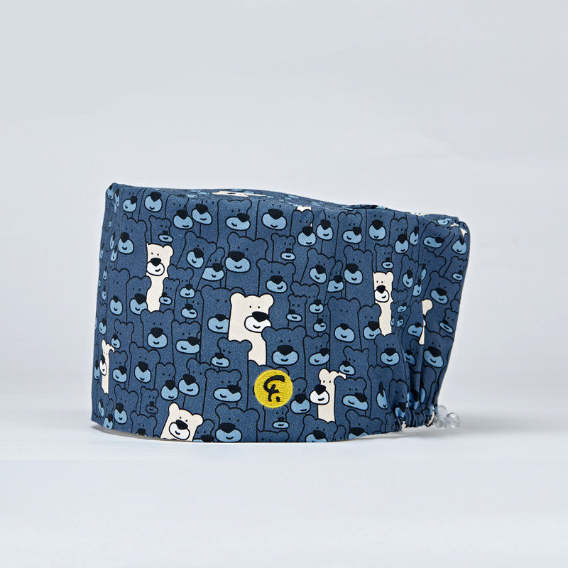 Doctor Nurse Cartoon Print Casual Beanie Surgical Cap Men & Women Summer Bear Haunt