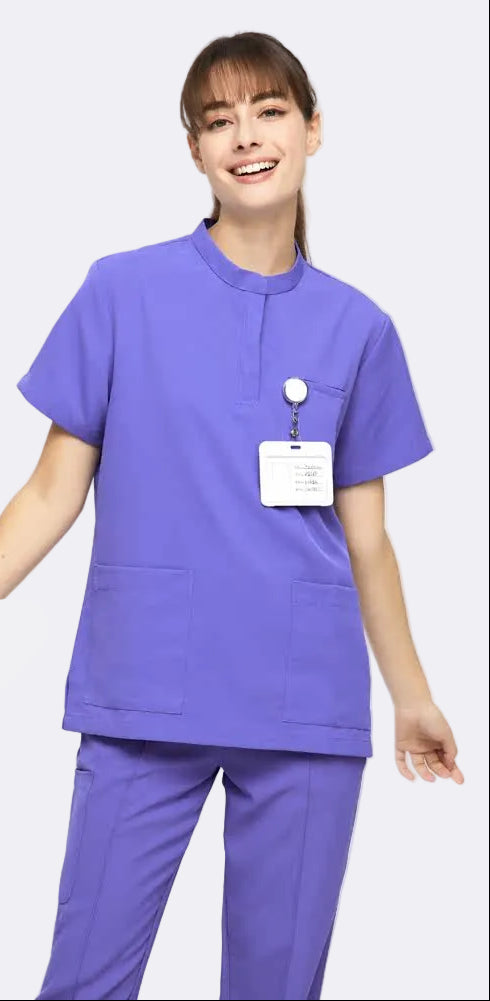 New product cool and breathable hand wash suit doctor nurse brush suit round neck oral surgical suit