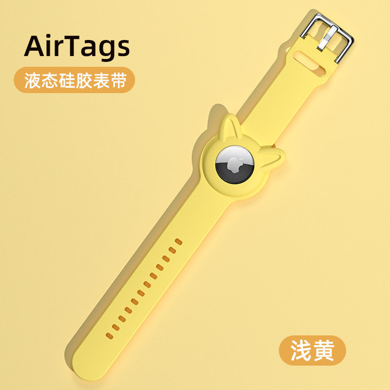 Kids AirTag Wristband Case  Liquid Silicone Watch-Style Protective Bracelet for Apple AirTag