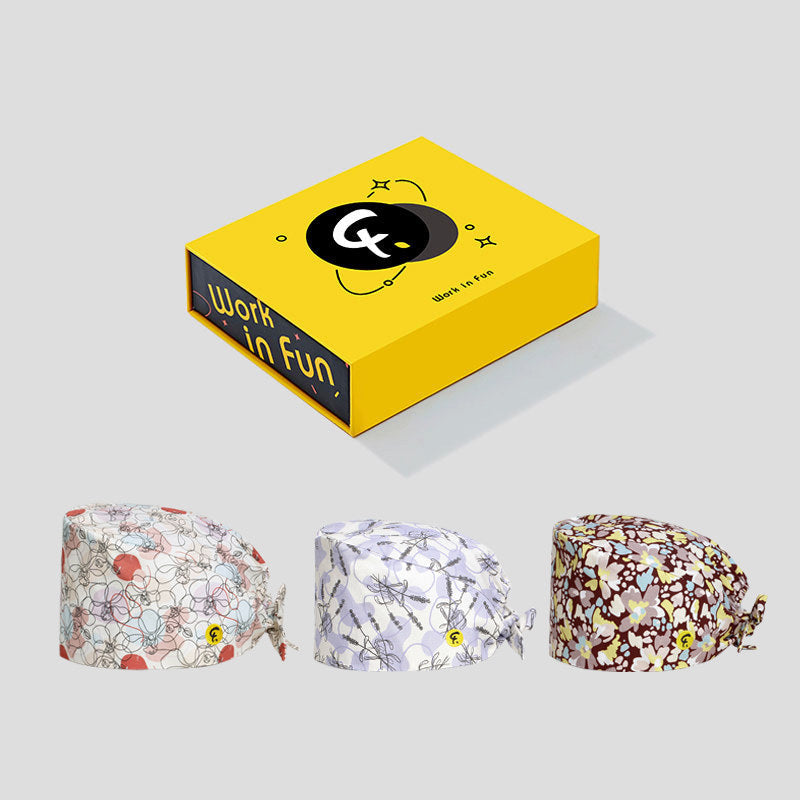 Nurse Work Hat Gourd Hat Wrap Hood Sweat Towel Romantic Garden Men and Women Spring & Summer