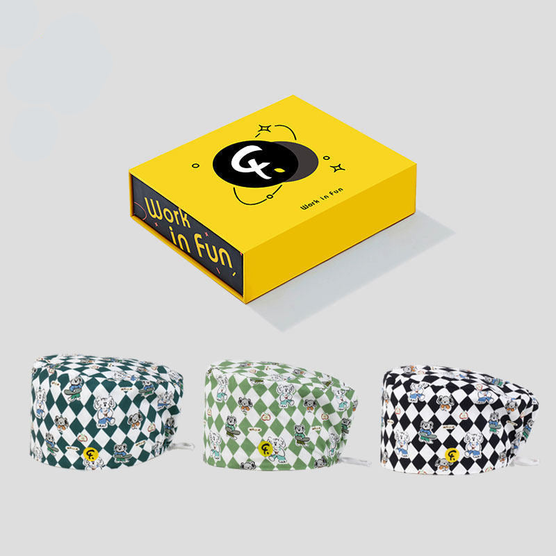 Nurse, work surgical cap, beanie, confinement hat, headscarf, flag opening, men's and women's spring and summer thin style