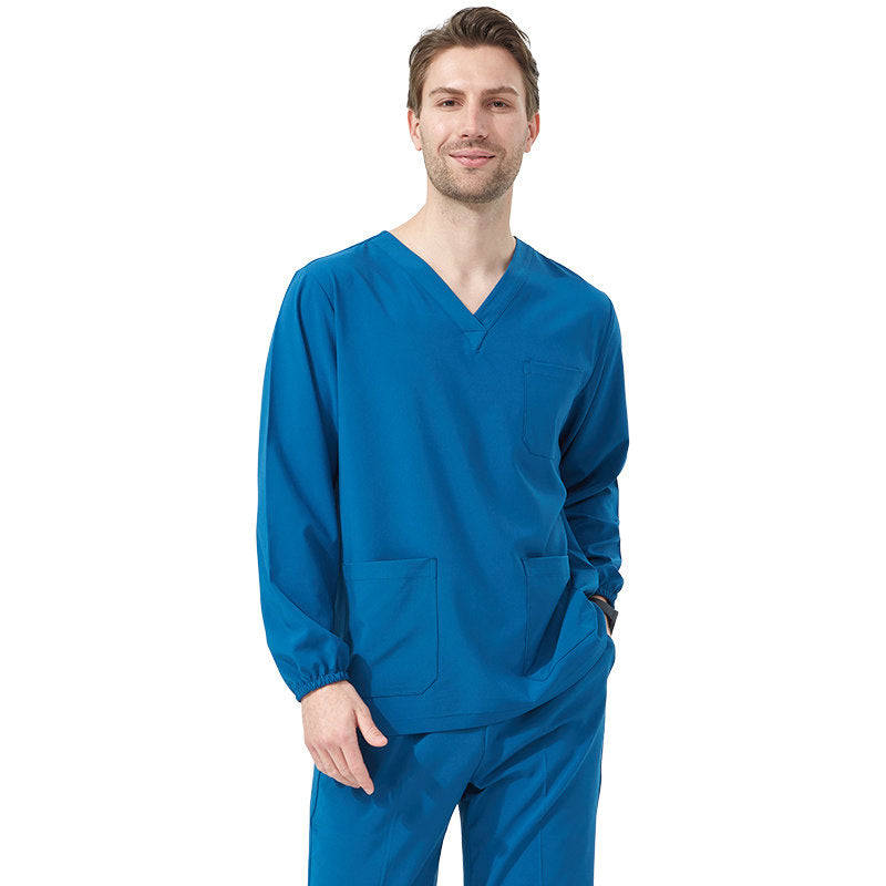 Quick-drying hand washing coat, women's short-sleeved surgical gown, operating room work clothes, elastic doctor's brush handsuit, long-sleeved men