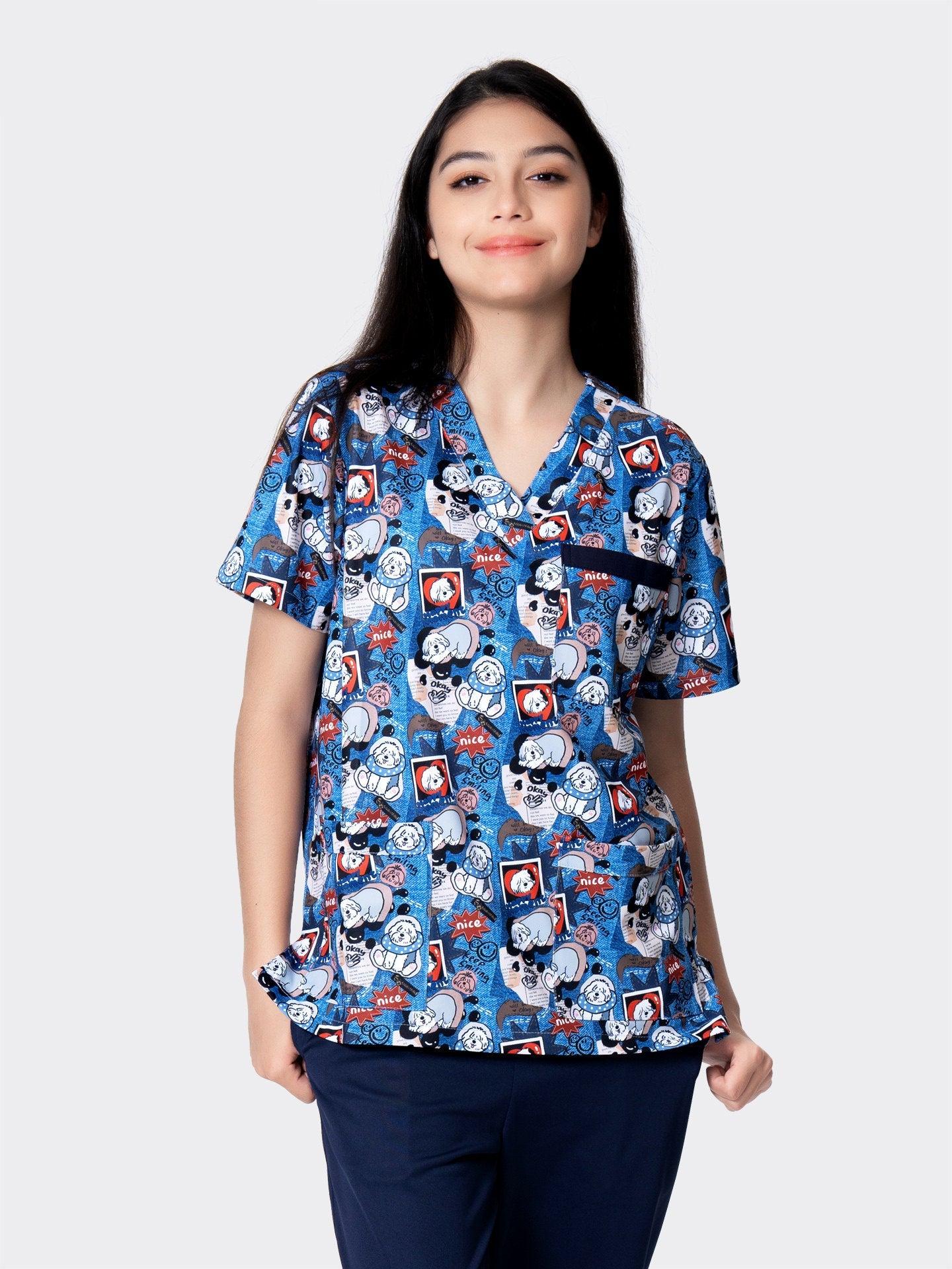 Printed hand washing clothes dinosaur begonia rabbit comfortable breathable overalls surgical gowns men's and women's dentistry, pediatrics