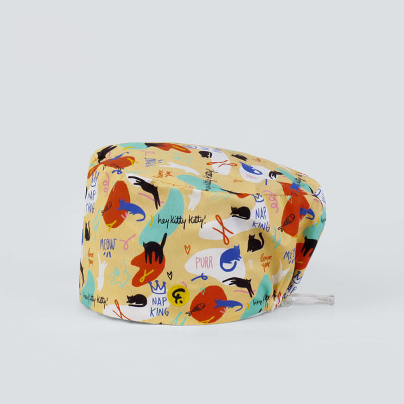 Beanie Doctor Nurse Print Surgical Cap Work Cap Dopamine Collection Men's and Women's Spring Summer