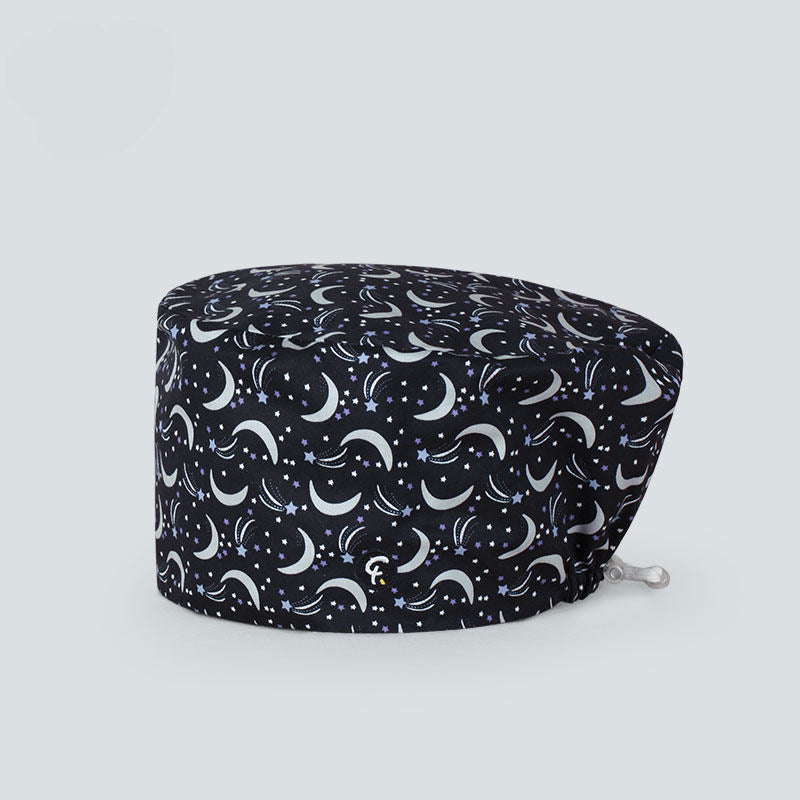 Nurse Beanie Elastic Cap Doctor Work Cap Printed Surgical Oral Head Cap Cotton Breathable for Men and Women