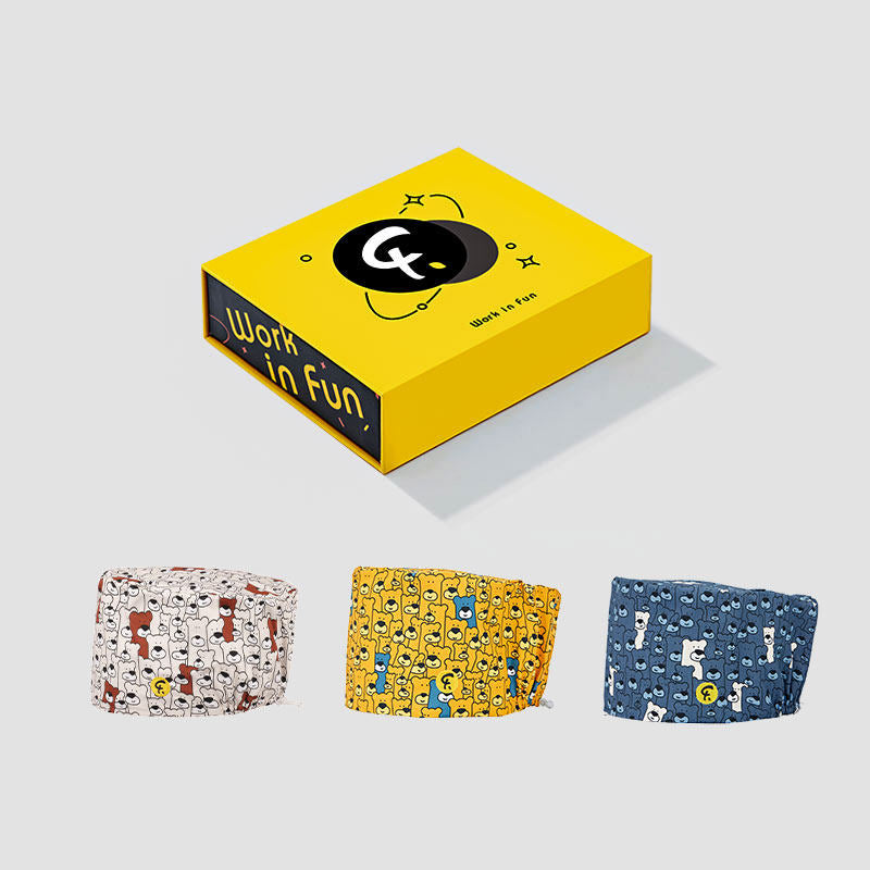 Doctor Nurse Cartoon Print Casual Beanie Surgical Cap Men & Women Summer Bear Haunt