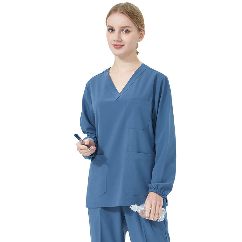 Quick-drying hand washing coat, women's short-sleeved surgical gown, operating room work clothes, elastic doctor's brush handsuit, long-sleeved men