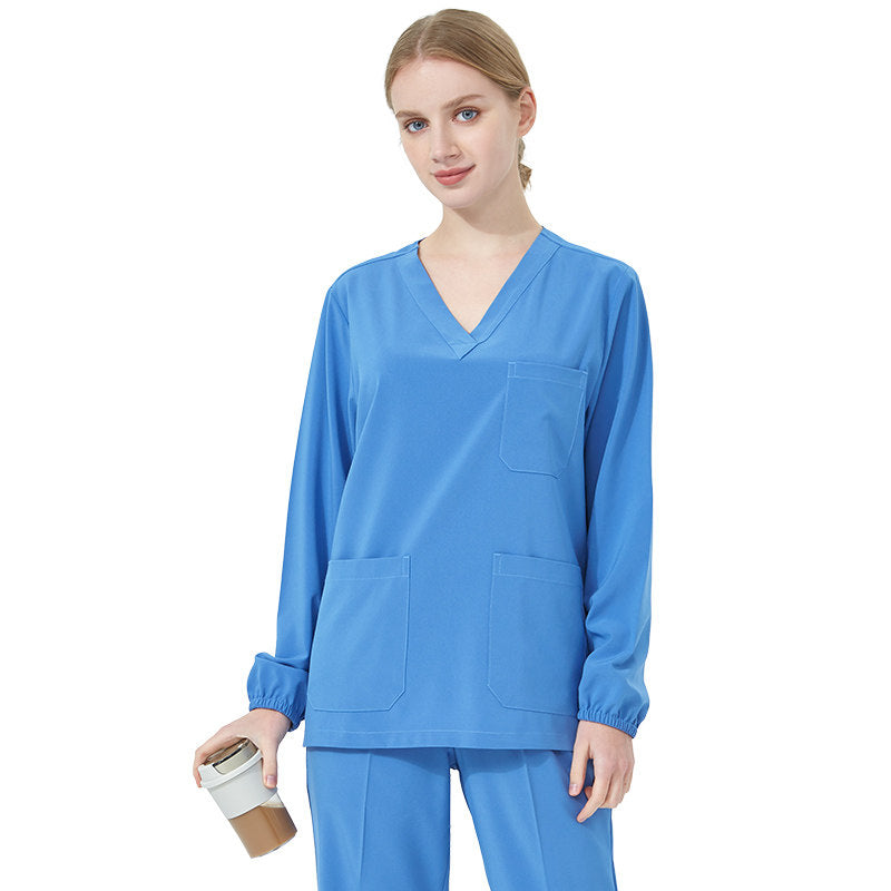 Quick-drying hand washing coat, women's short-sleeved surgical gown, operating room work clothes, elastic doctor's brush handsuit, long-sleeved men