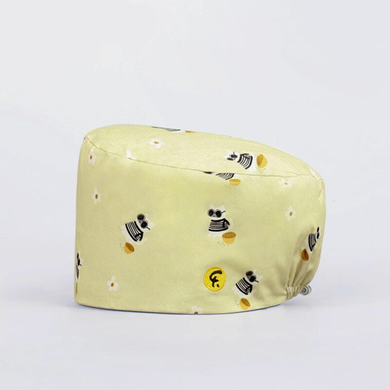 Nurse Beanie Elastic Cap Doctor Work Cap Printed Surgical Oral Head Cap Cotton Breathable for Men and Women