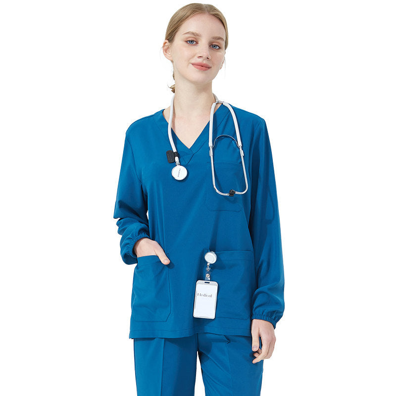 Quick-drying hand washing coat, women's short-sleeved surgical gown, operating room work clothes, elastic doctor's brush handsuit, long-sleeved men