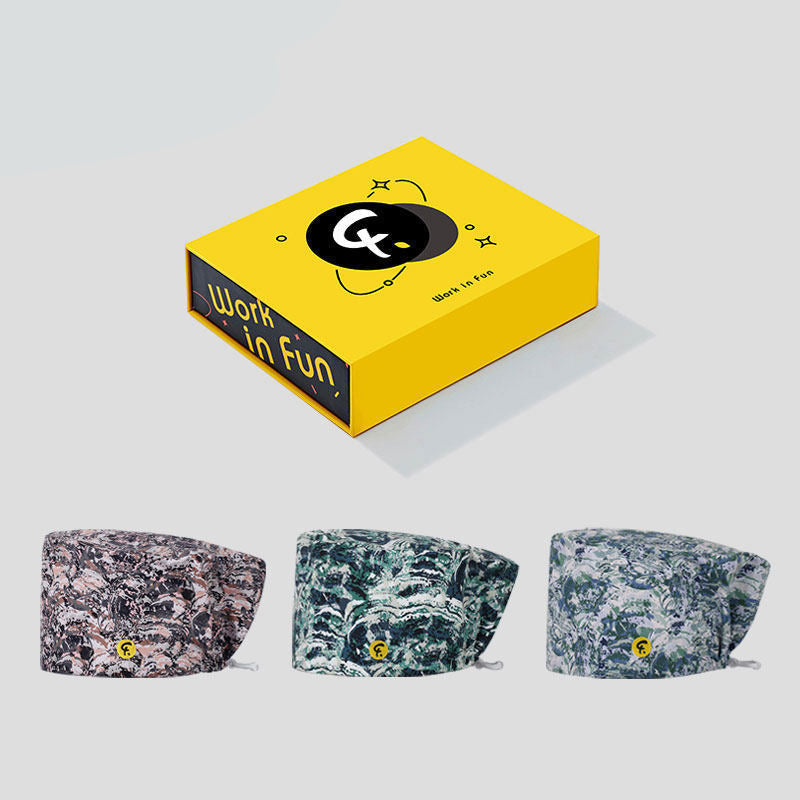 Surgical cap doctor nurse work hat bag headscarf dust hat beanie hat artistic conception texture summer