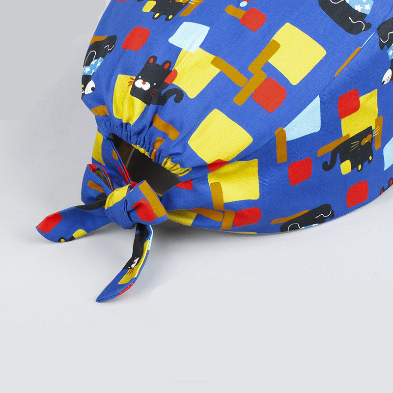 Medical Work Cap Surgical Hat Gourd Hat Cartoon Print Hat Magic Maze Men and Women Summer